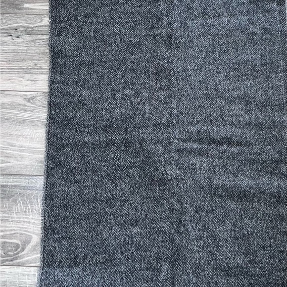 Merino Ireland Wool cashmere Avoca The Mill gray winter fisherman fringe Scarf - Picture 11 of 12